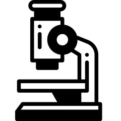 microscope solid line icon