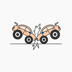 Car crash vector illustration for element design