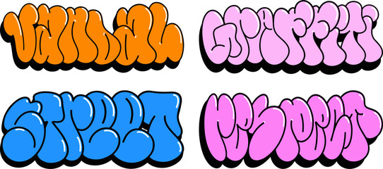 multicolored background, graffiti letters, bright colored inscriptions in the style of graffiti street art