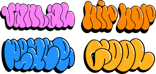 multicolored background, graffiti letters, bright colored inscriptions in the style of graffiti street art © arts_vector