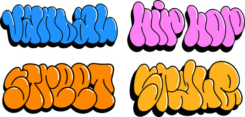 multicolored background, graffiti letters, bright colored inscriptions in the style of graffiti street art