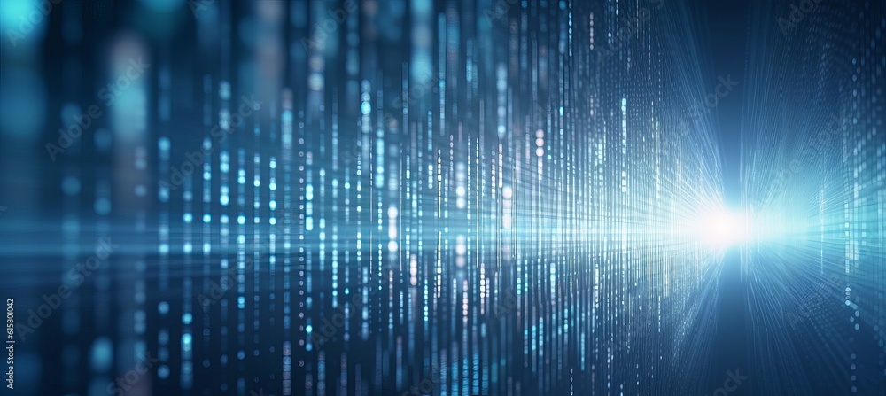 Poster Data virtual space particles technology background. Generative AI technology.