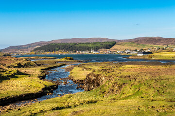 Stunning panorama, view of Scottish landscape, Highlands, Scotland, Isle of Sky