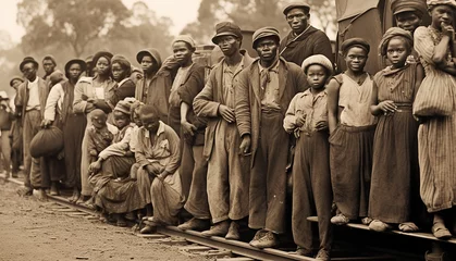 Foto op Canvas African American slaves family or group of black slaves. representing five generations all born on the plantation history concept of slavery © annebel146
