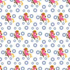 Tropical flamingo pattern. seamless flamingo pattern vector illustration