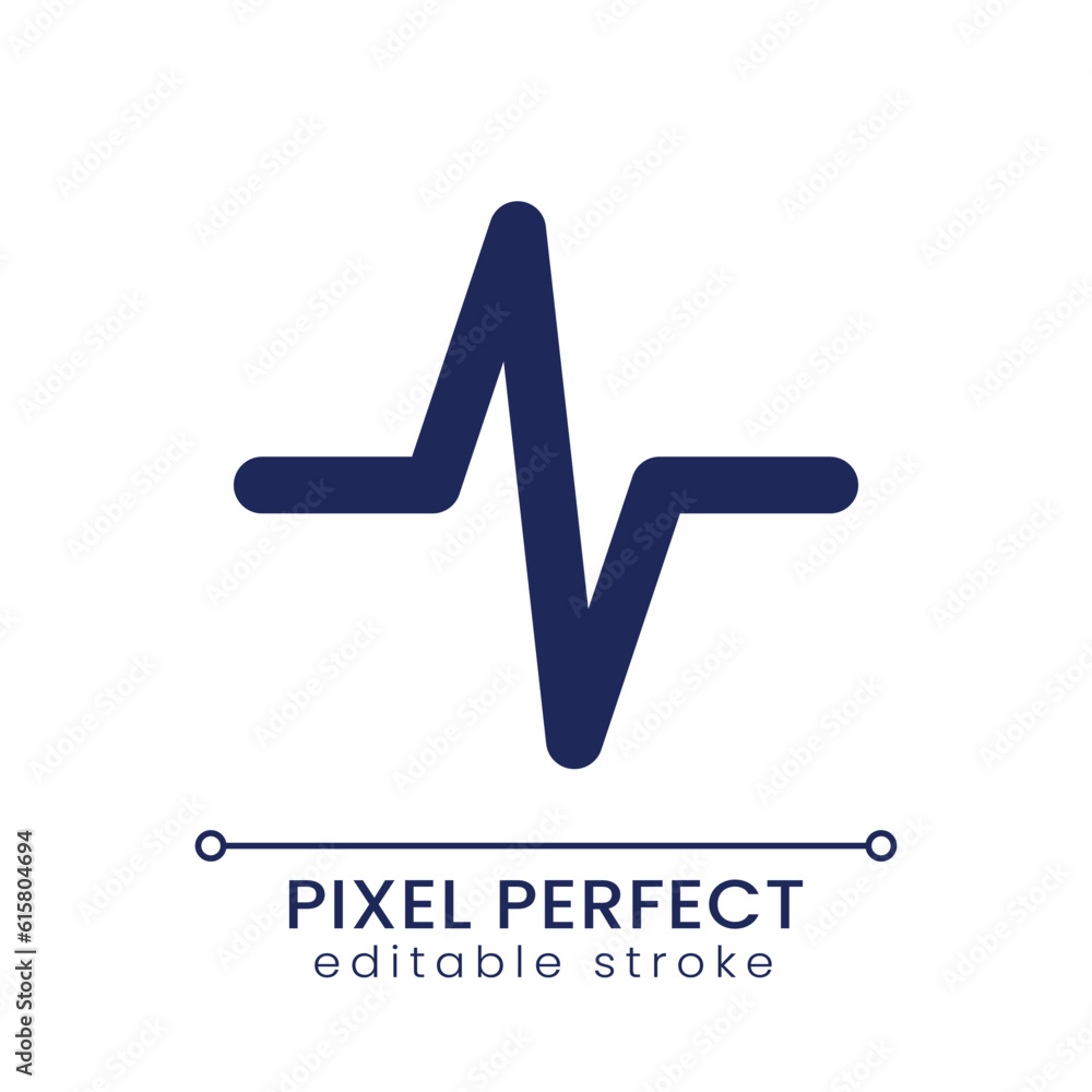 Poster heartbeat animation effect pixel perfect linear ui icon. video editing feature. repeating pulse. gui