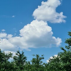 A blue sky with clouds