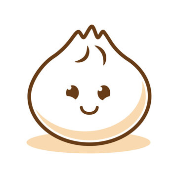 recommend clip art: Dim sum Dumpling cute cartoon character with smile face vector flat art Illustration free editable