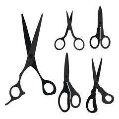 Sketchy image of scissors silhouette. Stationery, pocket, kitchen, manicure, surgery, hairdressers, tailor, garden, household