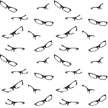 Seamless pattern sun glasses . Accessory silhouette
