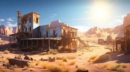 The forgotten ghost town with lens flare