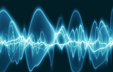 sound waves light effect on dark background