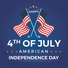 Naklejka premium vector flat 4th of July independence day illustration design