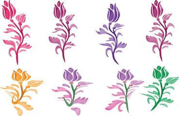 watercolor flower and shape