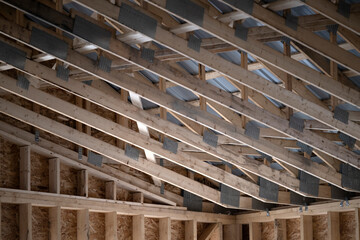 An arena roof wooden structure