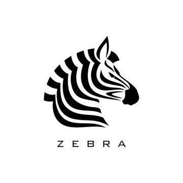 Vector Zebra Head logo on white background vector illustration