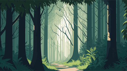 Vector Background of Calm Silluate Forest