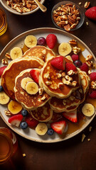 Fototapeta premium pancakes with strawberry