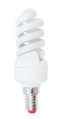 Energy saving light bulb on a white background. Energy. Electricity. Lamp for room lighting