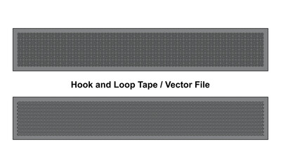 Gray Hook and Loop Tape Fastener Template on White Background, Vector File.