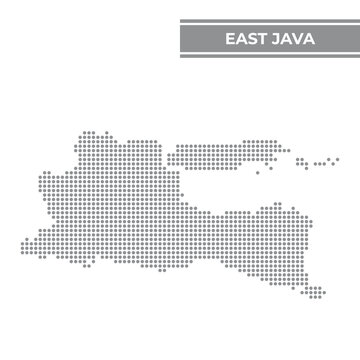 Dotted map of East Java is a province of Indonesia