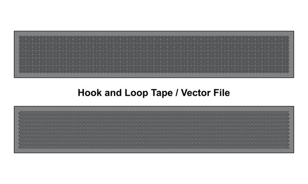 Gray Hook and Loop Tape Fastener Template on White Background, Vector File.