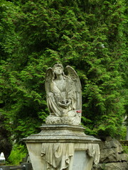 statue of a angel in a cemetery