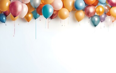 Party balloons on a plain white background