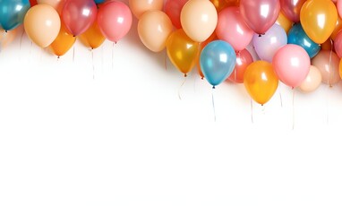 Fototapeta na wymiar Party balloons on a plain white background