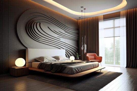 Designer modern bedroom Generative AI