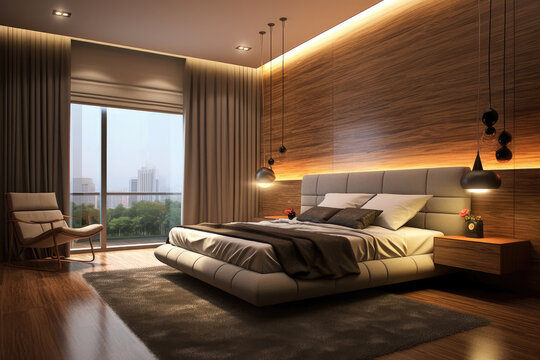 Designer modern bedroom Generative AI