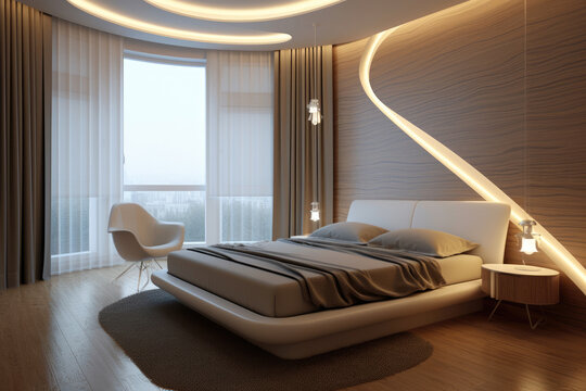 Designer modern bedroom Generative AI