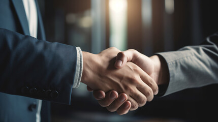 Business handshake close-up, made with generative AI
