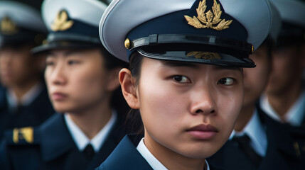 Female officer in the Chinese navy portrait