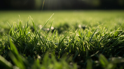 Grass from a rugby field close-up, made with generative AI