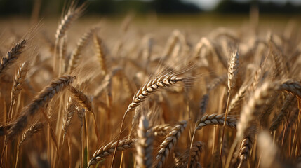 Wheat field in Ukraine close-up, made with generative AI