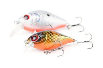 Two plastic fishing lures - rattler crank baits
