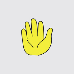 Obraz premium Five Fingers Hand Sign. Cartoon Style. - vector