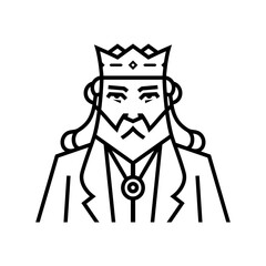 Logo icon of king, Crown for Lord King Line Art logo design