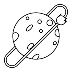 planet and satellit line