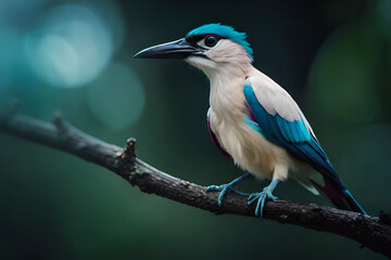 Obraz premium The bullfinch bird sits on a bunch of red rowan berries and holds a red rowan berry in its beak