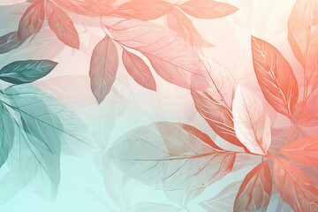 abstract background with leaves - A seamless background pattern of colorful leaves