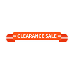 Clearance Sale In Orange Color Ribbon Rounded Rectangle Shape For Promotion Sale
