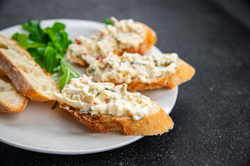 pate crab meat or crab stick healthy meal food snack on the table copy space food background rustic top view