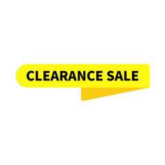 Clearance Sale In Yellow Color Rectangle Ribbon Shape For Advertisement Sale

