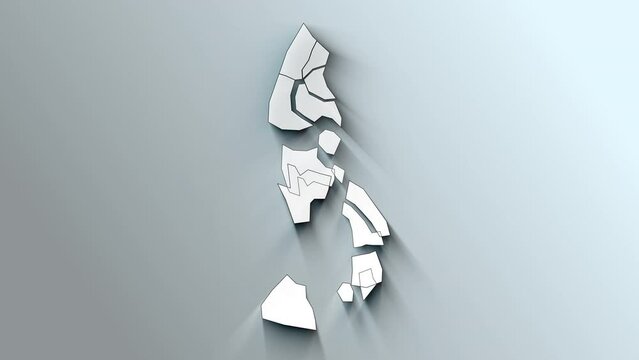 Modern White Map of Liechtenstein with Municipalities