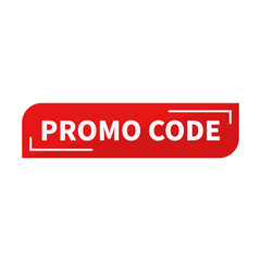 Promo Code In Red Color Rectangle Shape For Business Sale

