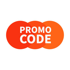Promo Code In Orange Color Circle Shapes For Advertisement Sale
