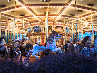 Fototapeta na wymiar merry go round carousel