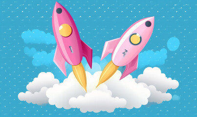 Fototapeta na wymiar bitcoin business technology launch start spaceship startup rocket finance space. Generative AI.
